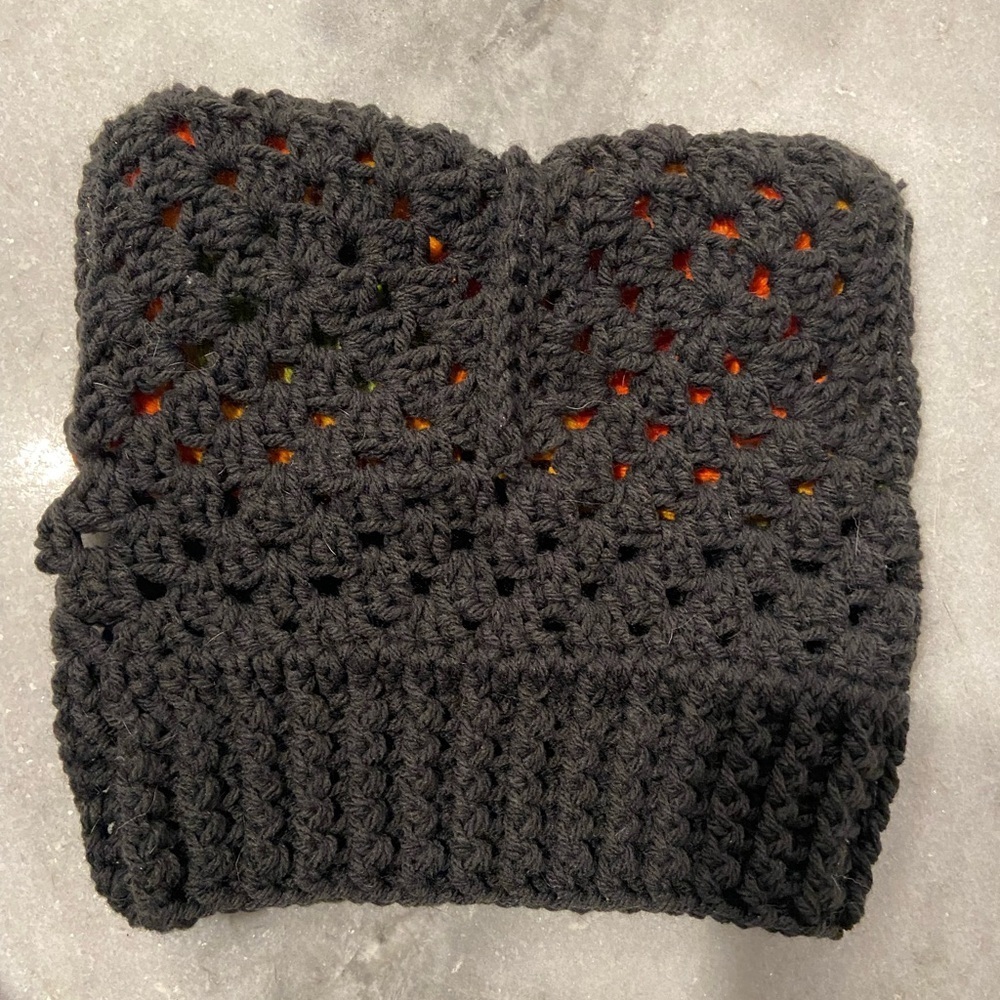 Handmade Crochet Cat Animal Ear Beanie Hat Cozy Ribbed Brim Stretch Winter Hat - Picture 6 of 8